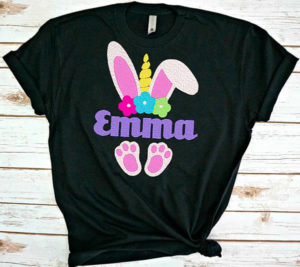 bunny unicorn embroidery name