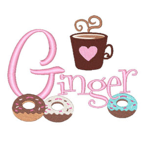 coffee lover donuts embroider