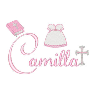 Girl Baptism Embroidery bible christening