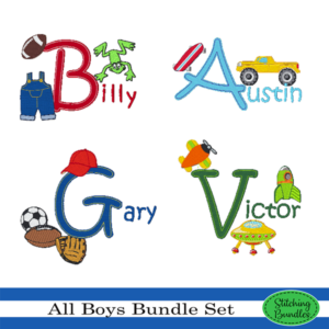 all boys embroidery set