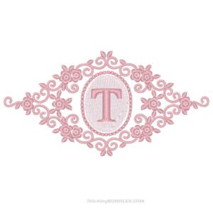 Floral Frames Monogram Embroidery