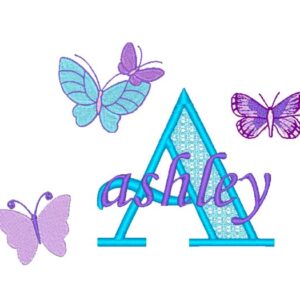 butterfly embroidery set font