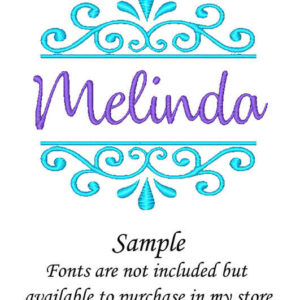 Font Frame Embroidery name