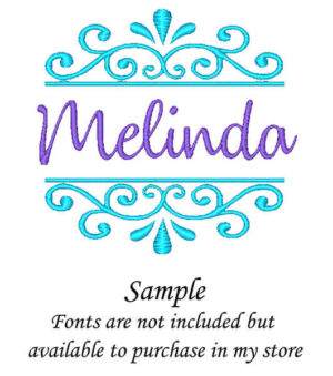 Font Frame Embroidery name