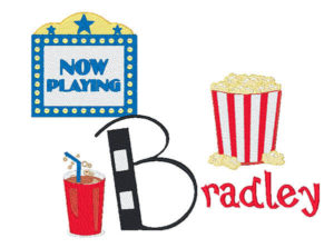 Film Movie machine Embroidery design set