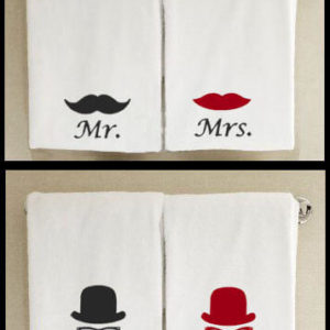 Mustache Embroidery Mr. Mrs.