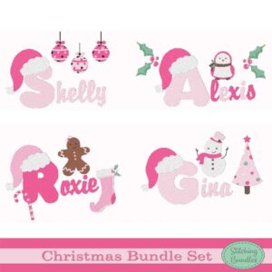 Pink Christmas Embroidery