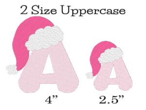 Pink Christmas Embroidery sizes