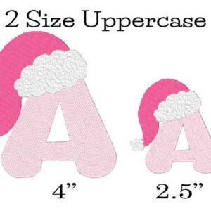 Pink Christmas Embroidery sizes