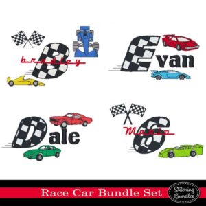 race car embroidery