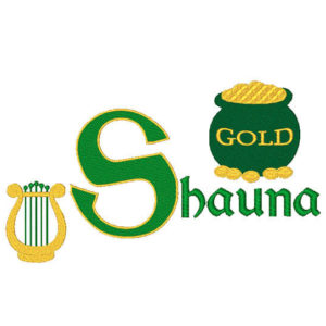 St Pattys Embroidery gold