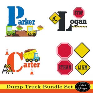 dump truck embroidery