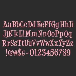 swanky embroidery font bx