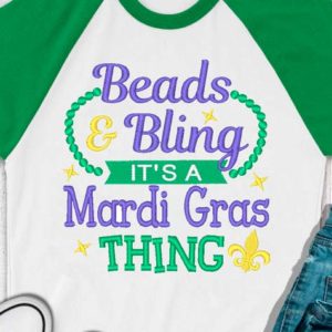 mardi gras beads machine embroidery