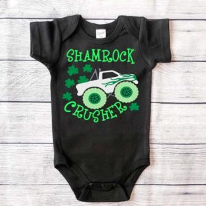 shamrock crusher embroidery onesie