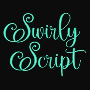 swirly script monogram embroidery