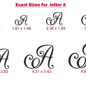 Swirly Script Embroidery letter A