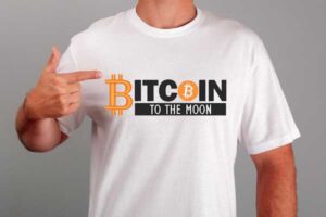 Bitcoin to the moon Embroidery crypto