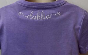 Dahlia Signature Font Embroidery sample