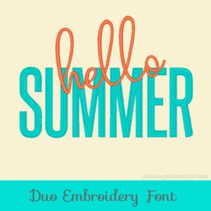 Hello Summer Duo Embroidery Font