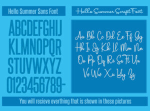 Hello Summer Duo Embroidery Font Set