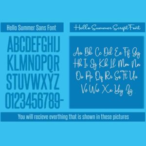 summer hello embroidery font