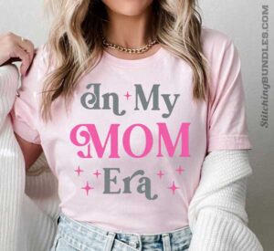 Vintage duo embroidery font mom