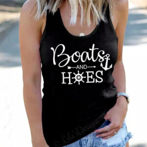 Boats and Hoes Embroidery tank