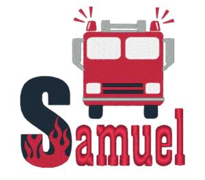 Fireman Embroidery fire truck