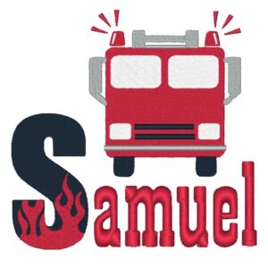 Fireman Embroidery fire truck