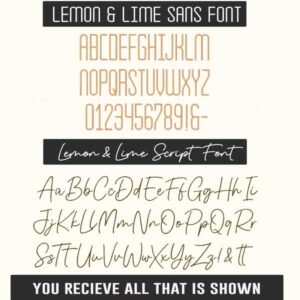 Lemon & Lime Duo Embroidery Font all