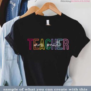 Duo Embroidery Font Lucas Gray teacher sample