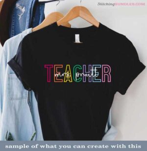 Duo Embroidery Font Lucas Gray teacher sample