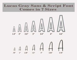 Duo Embroidery Font Lucas Gray sizes