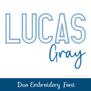 Duo Embroidery Font Lucas Gray