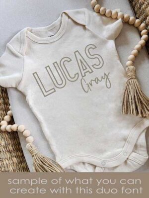 Duo Embroidery Font Lucas Gray baby