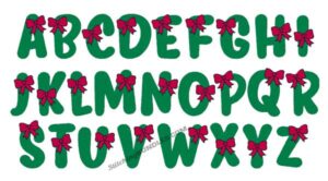 Christmas Embroidery Font bow