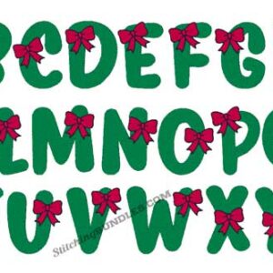 Christmas Embroidery Font bow