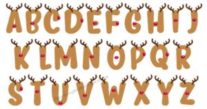 Christmas Embroidery Font Rudolph