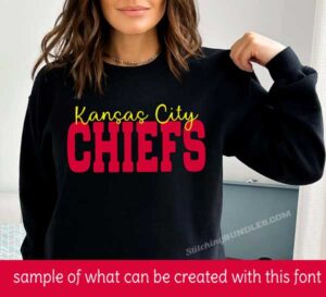 Sports Team Duo Embroidery Font chief
