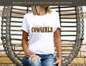 Rustic Barn Duo Embroidery Font cowgirl