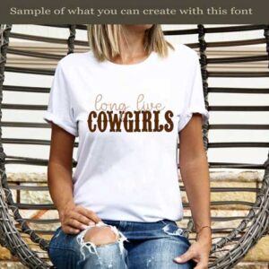 Rustic Barn Duo Embroidery Font cowgirl