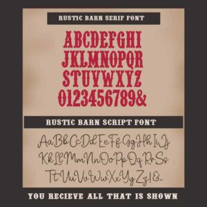 Rustic Barn Duo Embroidery Font BX