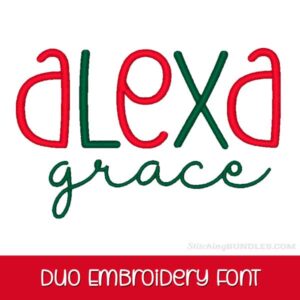 Alexa Grace Duo Font Embroidery