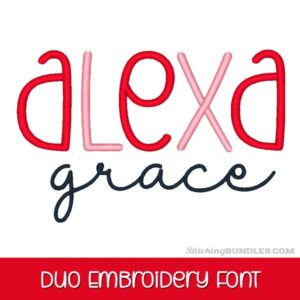 Alexa Grace Duo Font Embroidery