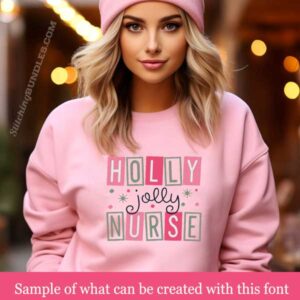 Starlight Embroidery Trio Font nurse