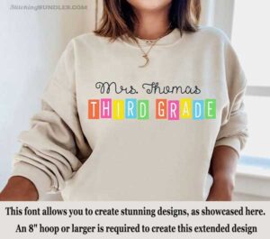 Starlight Embroidery Trio Font teacher