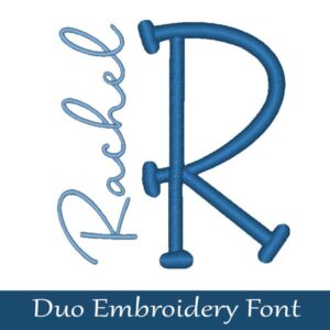 Southern Charm Duo Embroidery Font Machine Designs BX Monogram – 2 Fonts Style Script and Serif 6 sizes each 558 file Cursive letter set