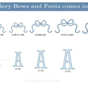 Fishtail Monogram Embroidery 6 sizes