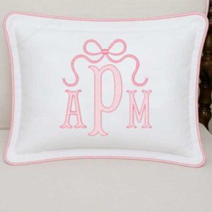 Fishtail Monogram Embroidery pillow